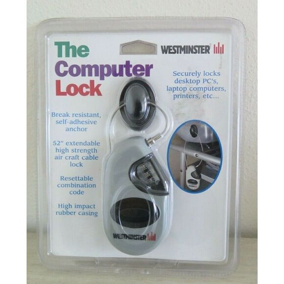 Westminster #12800 Extendable 52" Cable Combination Lock For Laptop Computer PCs - Picture 1 of 3